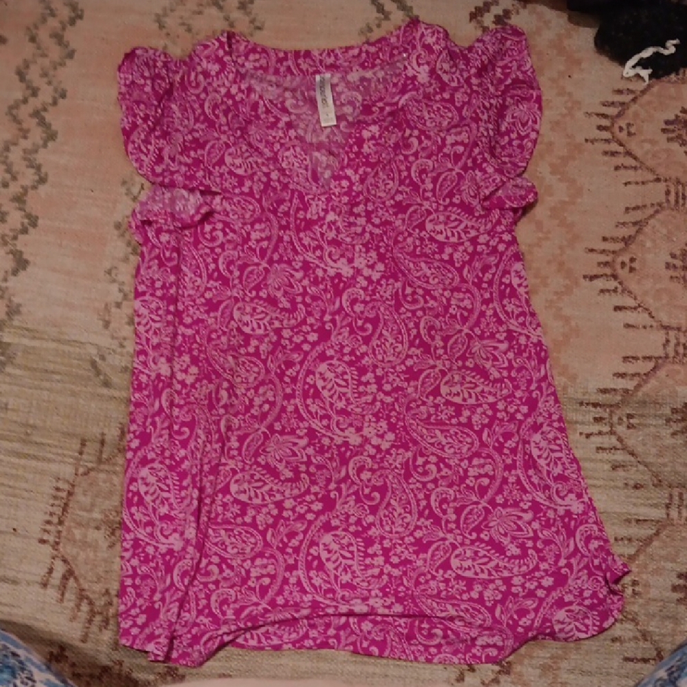 Dear Scarlett Pink Paisley Blouse NEW